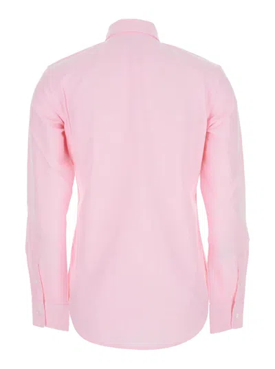 Polo Ralph Lauren Pink Shirt With Classic Collar And Logo Embroidery On The Front In Cotton Woman In Pink