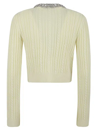 Self-portrait Yellow Alpaca Cardigan In Yellow