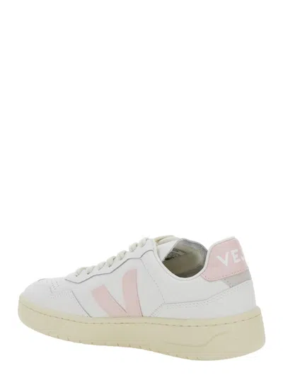Veja V90 White Sneaker With Side Logo And Perforated Toe In Leather Unisex In White