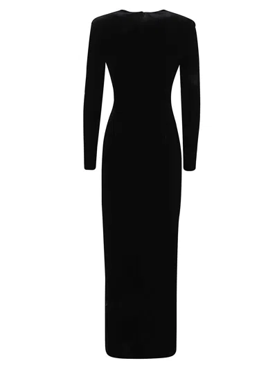 Self-portrait Black Velvet Embellished Midi Dress In Black