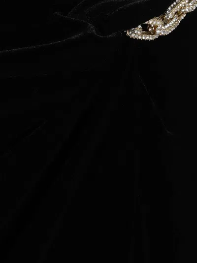 Self-portrait Black Velvet Embellished Midi Dress In Black