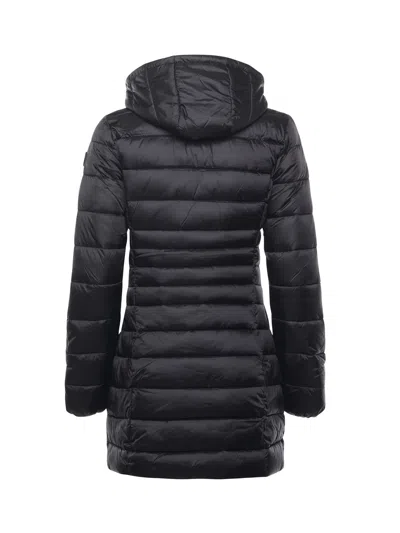 Save The Duck Hoodie Zip-up Parka Coat In Black