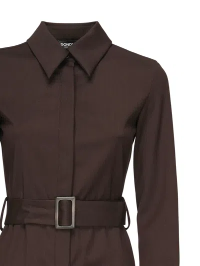 Dondup Wool Gabardine Shirt In Brown