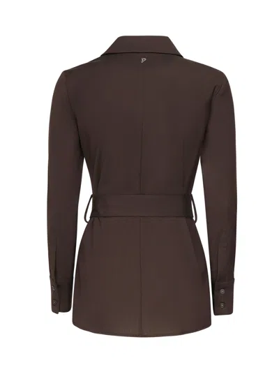 Dondup Wool Gabardine Shirt In Brown