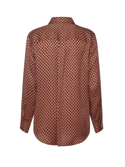 Fendi Dots Jacquard Silk Shirt In Pink