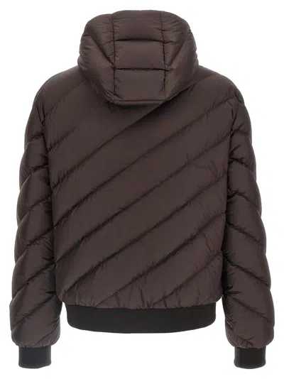 Fendi Reversible Down Jacket Puffer Jackets Beige In Brown