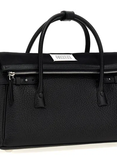 Maison Margiela Black Leather 5ac East West Handbag In Black