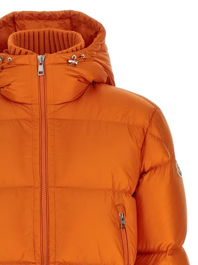 Moncler Long-sleeved Cotton Jacket In Orange