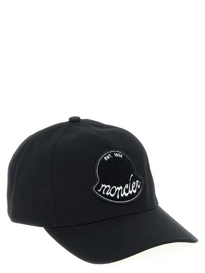 Moncler Logo-patch Adjustable Baseball Cap In Black