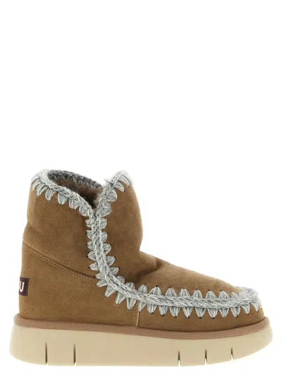 Mou Eskimo 18 Bounce Suede Ankle Boots In Brown