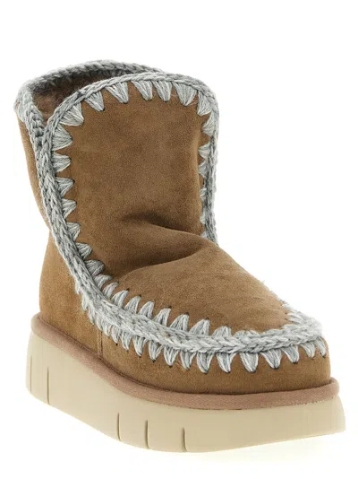 Mou Eskimo 18 Bounce Suede Ankle Boots In Brown