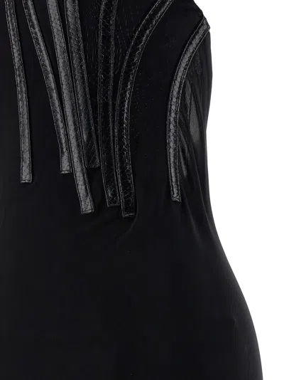 Dsquared2 Backless Floor-length Fitted Corset Dress In Black