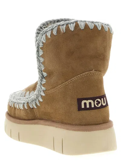 Mou Eskimo 18 Bounce Suede Ankle Boots In Brown