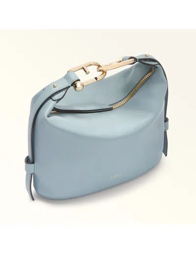 Furla Nuvola Mini Leather Handbag In Cirrus Color In Blue