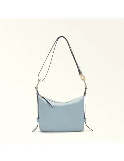 Furla Nuvola Mini Leather Handbag In Cirrus Color In Blue