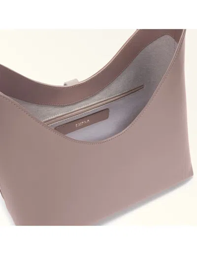 Furla Shoulder Bag Drop M In Tortora Color Leather In Purple