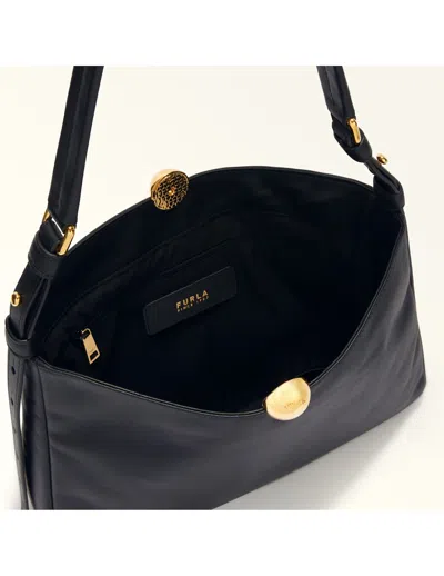Furla Soft Padded Nappa Shoulder Bag In Black