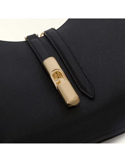 Furla Hobo Bag Goccia M In Leather Color Black In Black