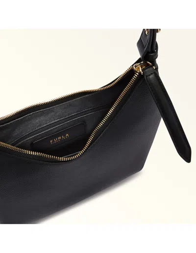 Furla Hobo Bag Goccia M In Leather Color Black In Black