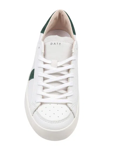 Date Hill Low Leather Sneakers In White And Green In Multi