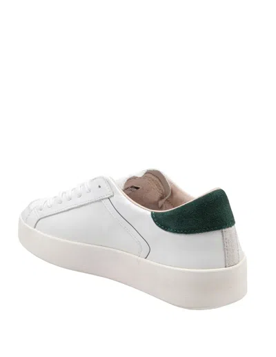 Date Hill Low Leather Sneakers In White And Green In Multi