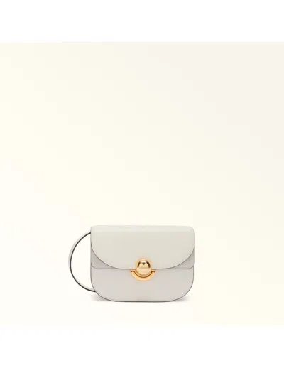 Furla Sfera S Shoulder Bag In Cream Color Leather In White