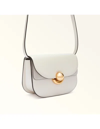 Furla Sfera S Shoulder Bag In Cream Color Leather In White