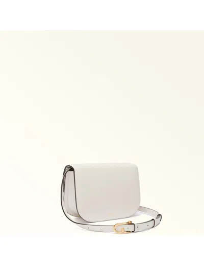 Furla Sfera S Shoulder Bag In Cream Color Leather In White