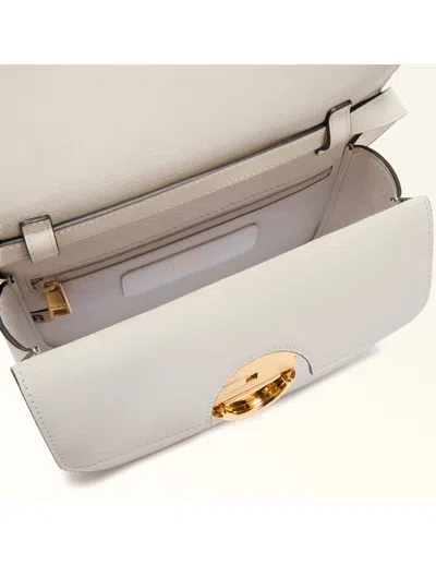 Furla Sfera S Shoulder Bag In Cream Color Leather In White