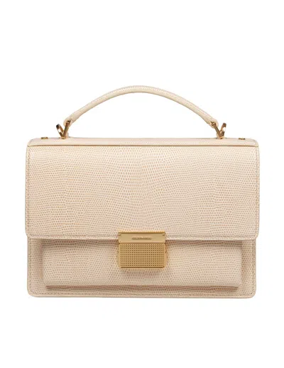 Golden Goose Bag Venezia Tejus I Leather With Python Pattern Color Vanilla In White