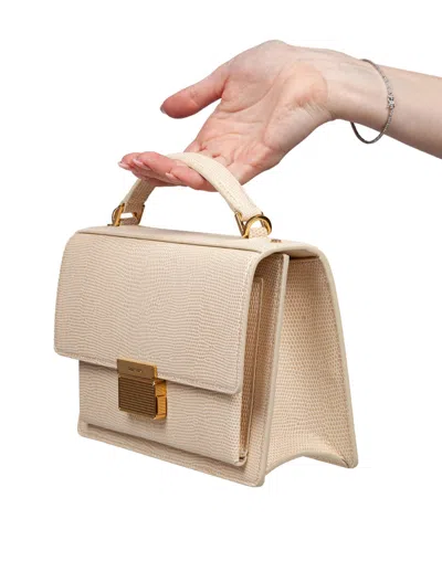 Golden Goose Bag Venezia Tejus I Leather With Python Pattern Color Vanilla In White