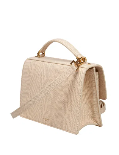 Golden Goose Bag Venezia Tejus I Leather With Python Pattern Color Vanilla In White