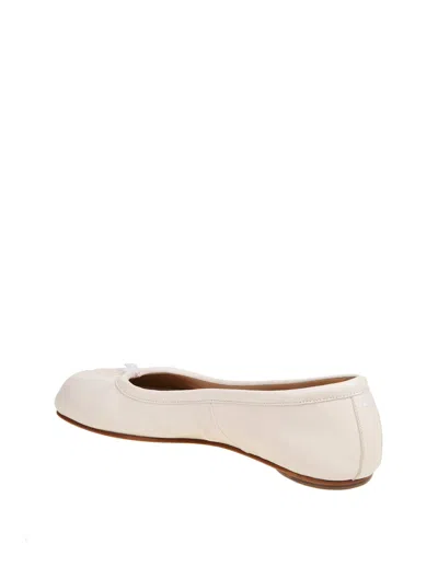 Maison Margiela Milk Color Leather Tabi Ballerina In White
