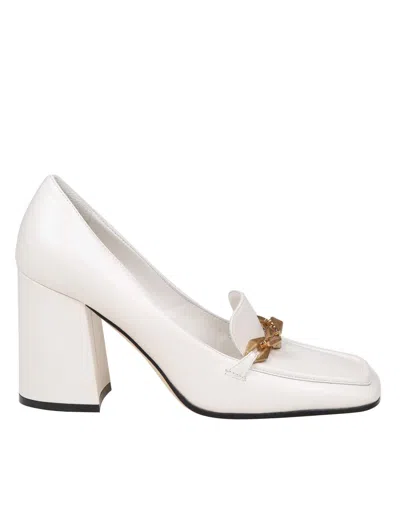 Jimmy Choo Cream White Leather Pump In White