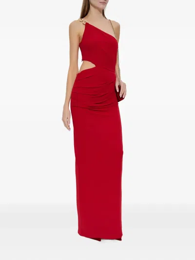 Cult Gaia Cut-out One-shoulder Maxi Dress In Red