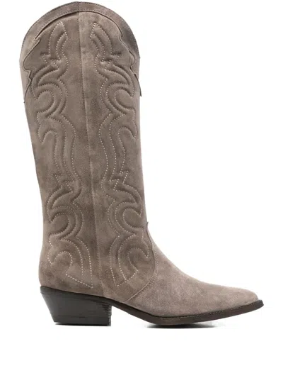 Julie Dee Ge039 Embroidered Boot In Gray