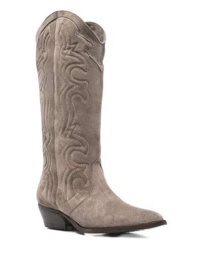 Julie Dee Ge039 Embroidered Boot In Gray