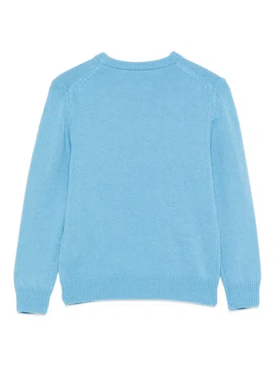 Mc2 Saint Barth Crewneck Long-sleeved Sweater In Blue