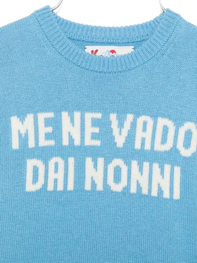 Mc2 Saint Barth Crewneck Long-sleeved Sweater In Blue