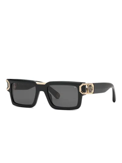 Philipp Plein Eyewear Rectangular-frame Sunglasses In Black
