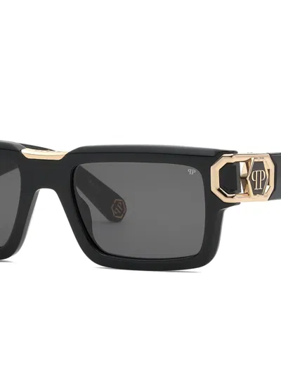 Philipp Plein Eyewear Rectangular-frame Sunglasses In Black
