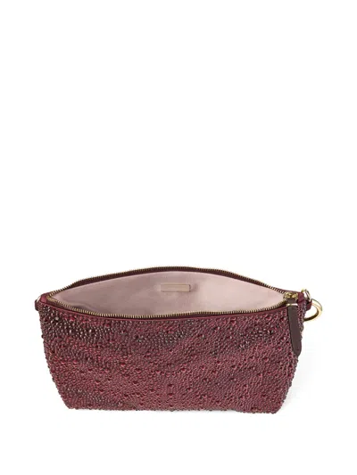Jimmy Choo Callie Crystal Chain Clutch Bag In Purple