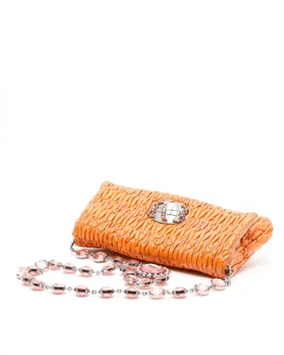 Miu Miu Patent Crystal Bag In Orange