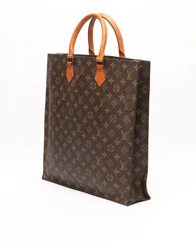 Pre-owned Louis Vuitton Monogram Sac Plat Bag In Brown