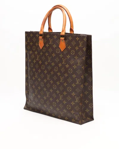Pre-owned Louis Vuitton Monogram Sac Plat Bag In Brown