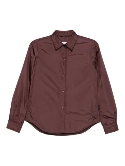 Aspesi Padded Snap-fastening Shirt In Burgundy