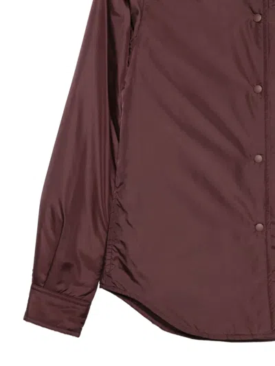 Aspesi Padded Snap-fastening Shirt In Burgundy