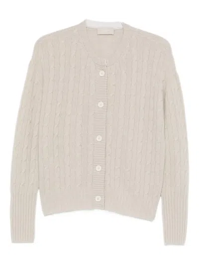 Drumohr Cable-knit Cardigan In Neutral