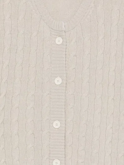 Drumohr Cable-knit Cardigan In Neutral