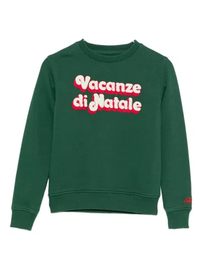 Mc2 Saint Barth Lettering-print Sweater In Green